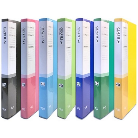 오피스존  칼라 클리어화일 A4 40매