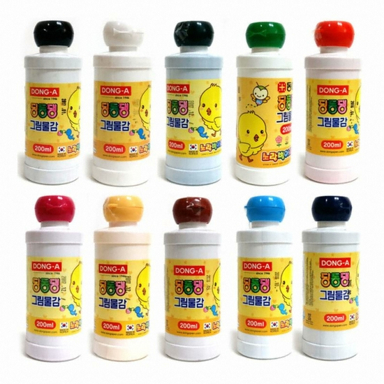 동아  딩동댕 노랑병아리 수채화 물감 200ml