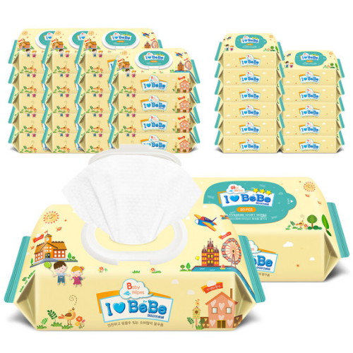 아이러브베베 아이보리 물티슈 캡형 72매 + 리필형 20매