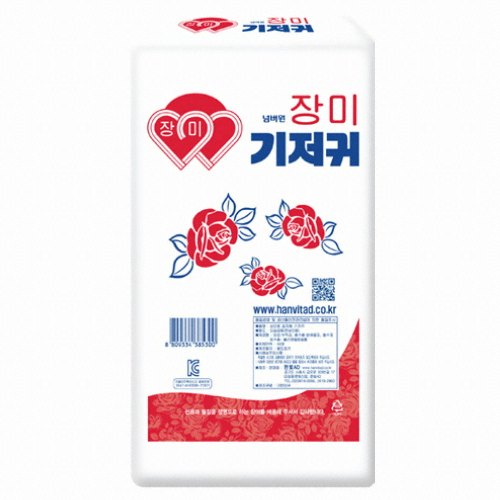 장미 성인용 일자형 패드 기저귀 50개