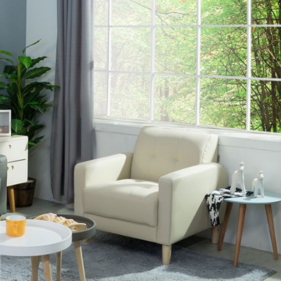 에보니아 루비 가죽소파 1인용