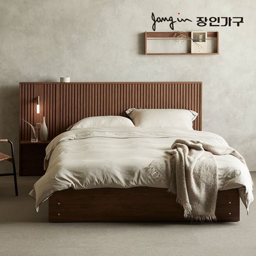 장인가구 로시 스탠다드 템바보드 호텔식 수납형 LED침대 Q