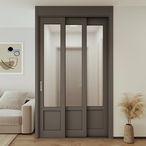 리바트  키친 뮤트 3연동 ㅡ자 투명유리 고시형 중문