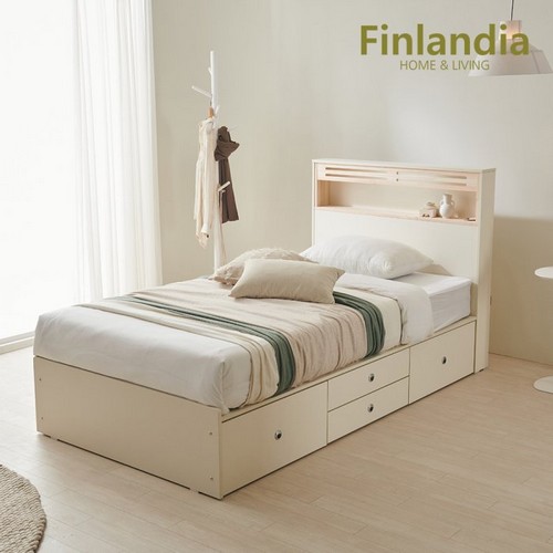핀란디아 메이디 수납 LED침대 SS