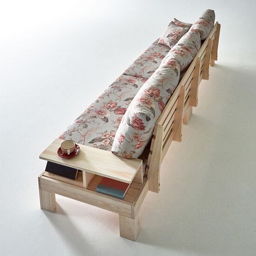 더젠 모비치플라워 편백원목 패브릭 소파 4인용