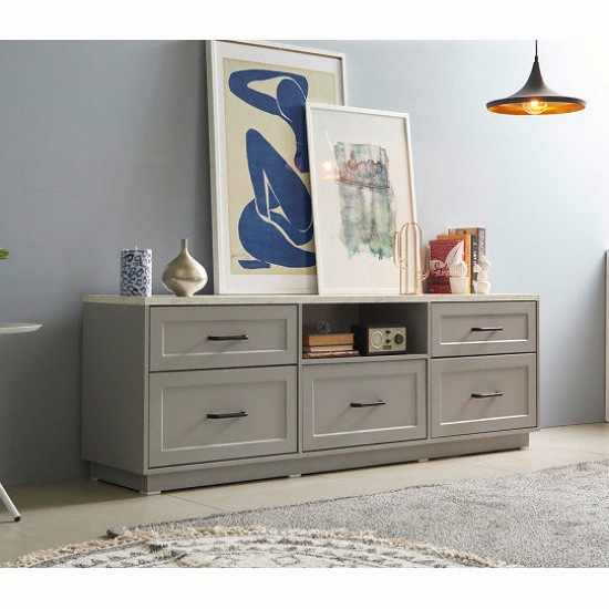 장인가구 셀리아 대리석패턴 높은 거실장 1800