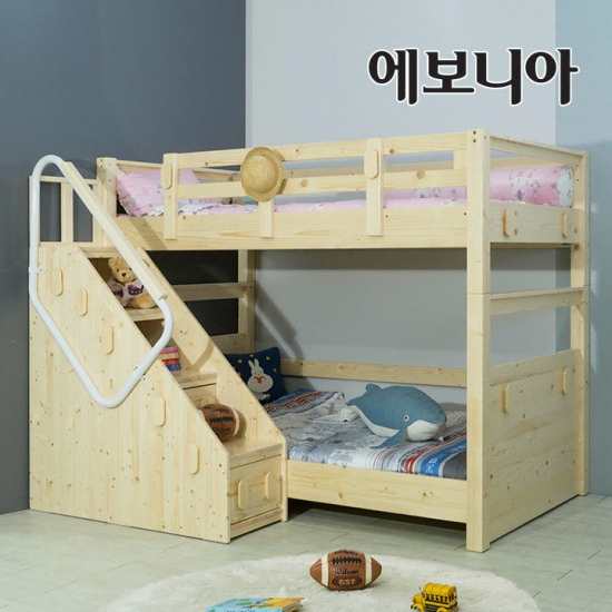 에보니아 하이디 원목 계단형 2층침대 SS