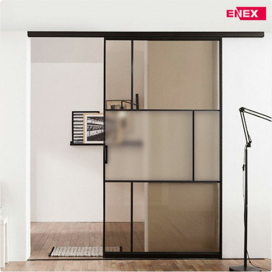 에넥스  ENNEE 비엔나 블랙 니켈브론즈 원슬라이딩 슬림도어 중문