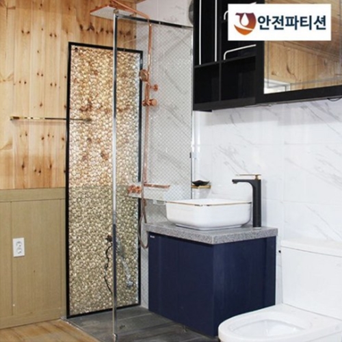 에코그린  AS310 망임 강화유리 안전파티션 750