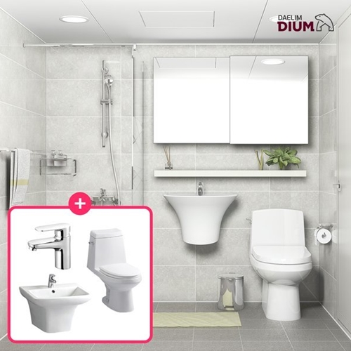 대림바스  플랜 리버스톤 슬라이딩장 거실욕실+안방부분리모델링