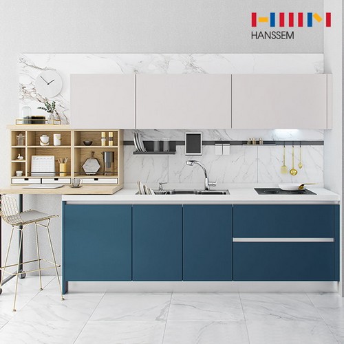 한샘  밀란200 모노네이비 ㄱ자 기본형