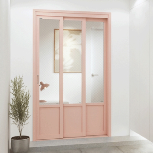 영림임업  트리플6 3연동 ㅡ자 투명유리 고시형 중문