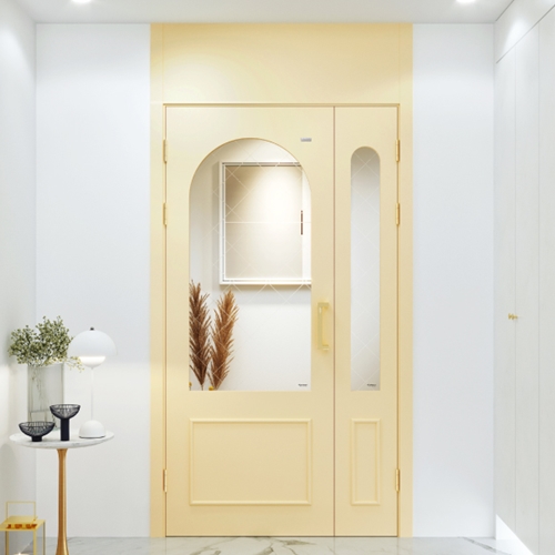 영림임업  엘리세 비대칭 양개형 투명유리 중문