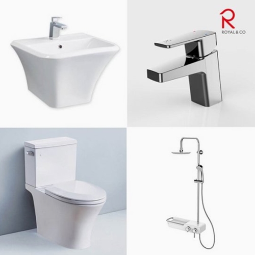 로얄앤컴퍼니  로얄P 양변기+세면기+수전+선반샤워 세트