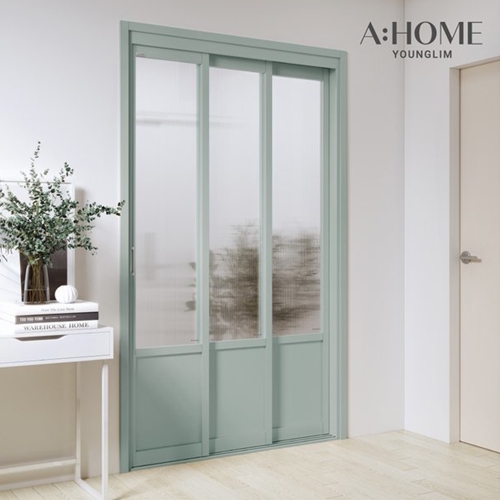 영림임업  트리플4 슬림 3연동 ㅡ자 투명유리 고시형 중문