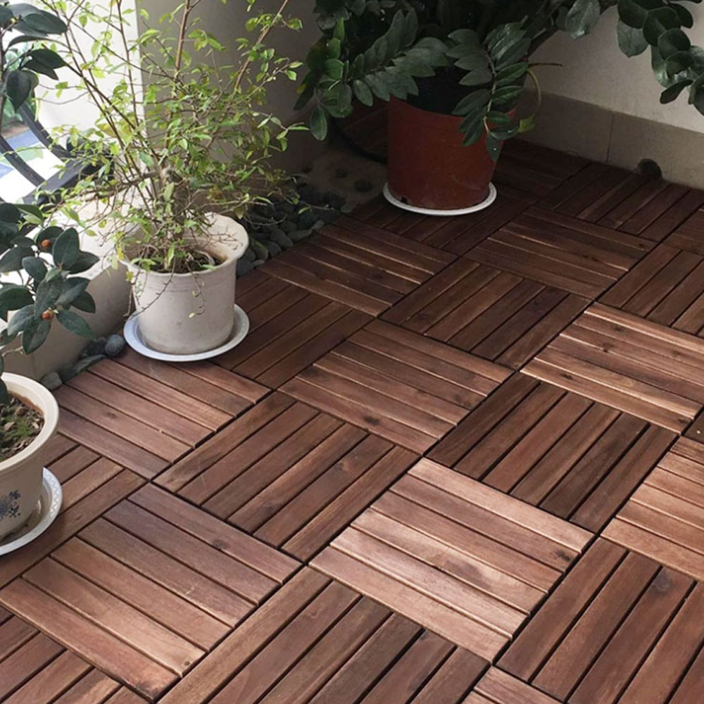 아이엘컴퍼니  원목 조립식 데크타일 6슬롯