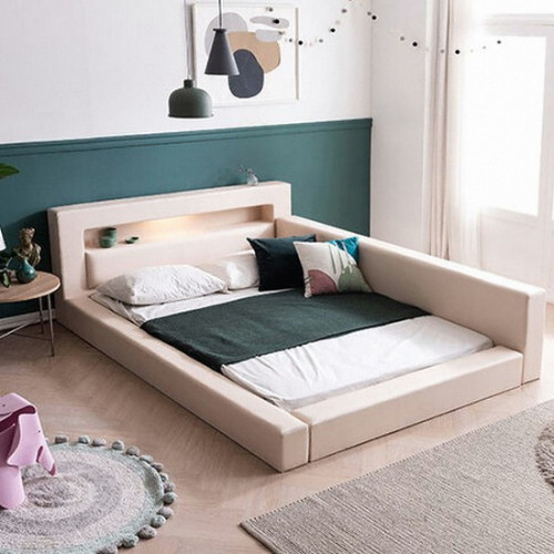 삼익가구 하벤 밸런스 가죽 LED침대 Q