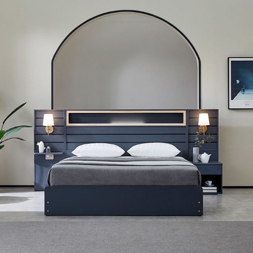 베디스 호텔식 피렌체 편백 평상형 LED침대 LK+협탁패널