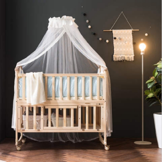 쁘띠라뺑  도모 아기 침대+침구+토퍼+베개+캐노피