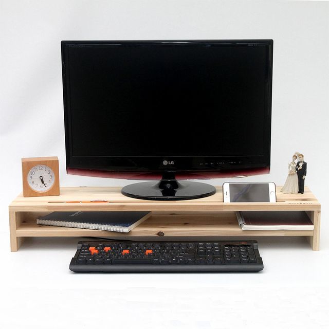 우드밀리 WD1009 원목 와이드 2단 모니터 받침대 800