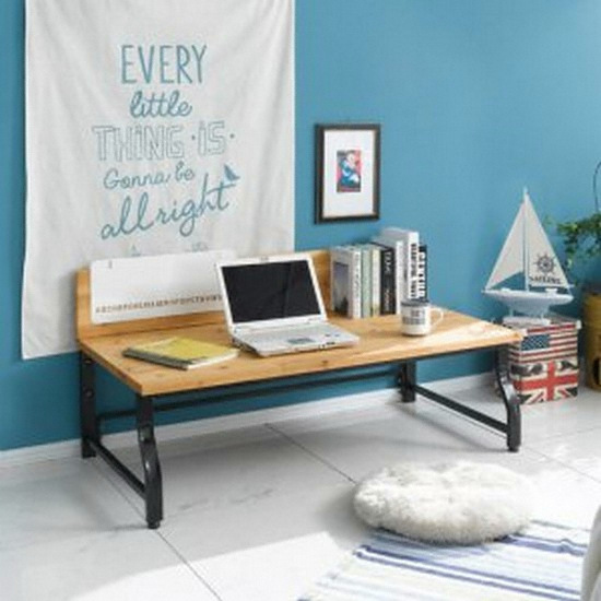 아름이와다움이 나르샤 소나무원목 스틸 좌식책상