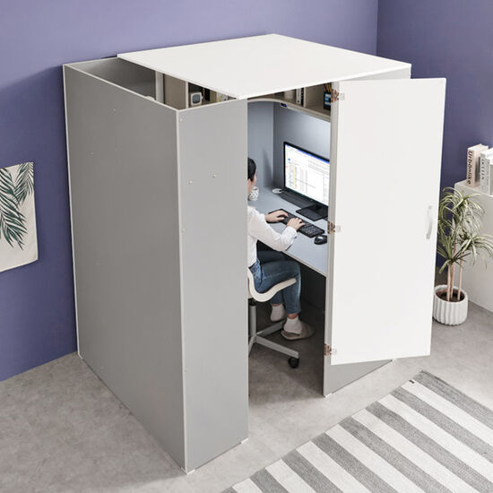 E스마트  무아르 프리미엄 독서실책상+멀티LED스탠드