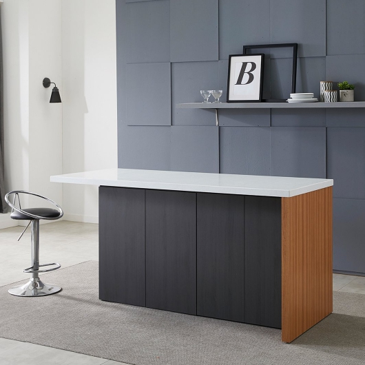 퍼니럭스리빙 젠트 인조대리석 아일랜드 홈바 A타입 수납 식탁 1800