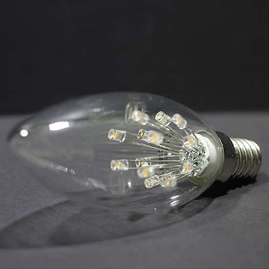 일월조명  LED E17 C35 눈꽃 촛대구 전구색 2W