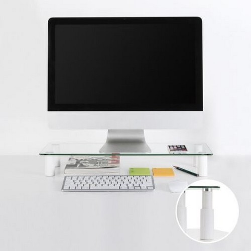 무아스 높이조절 강화유리 모니터받침대