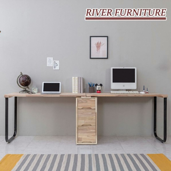 리버퍼니쳐 마쵸 아카시아원목 2인용 3단서랍장 책상