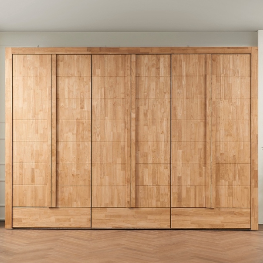 벤티스가구  세즈 고무나무 원목 10.5자 옷장세트 3100