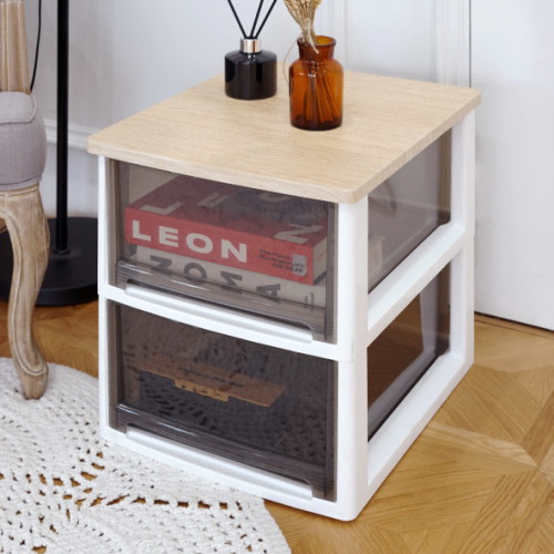 보노하우스 어반 우드상판 베이직 서랍장 2단