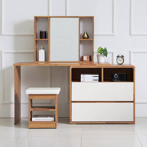 우아미가구  젠킨스 3단 의자 화장대 풀세트 2000