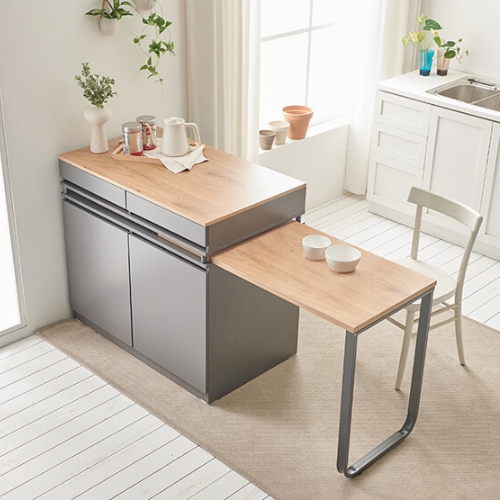 나무뜰 올리브 확장형 수납 홈바 아일랜드 식탁 1000