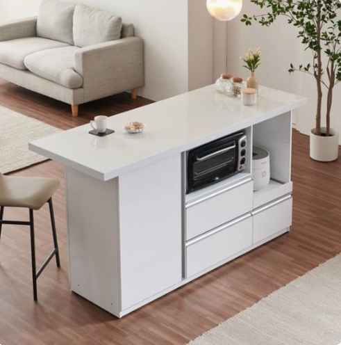 나무뜰 베이크 인조대리석 광파오븐 아일랜드 식탁 1600A