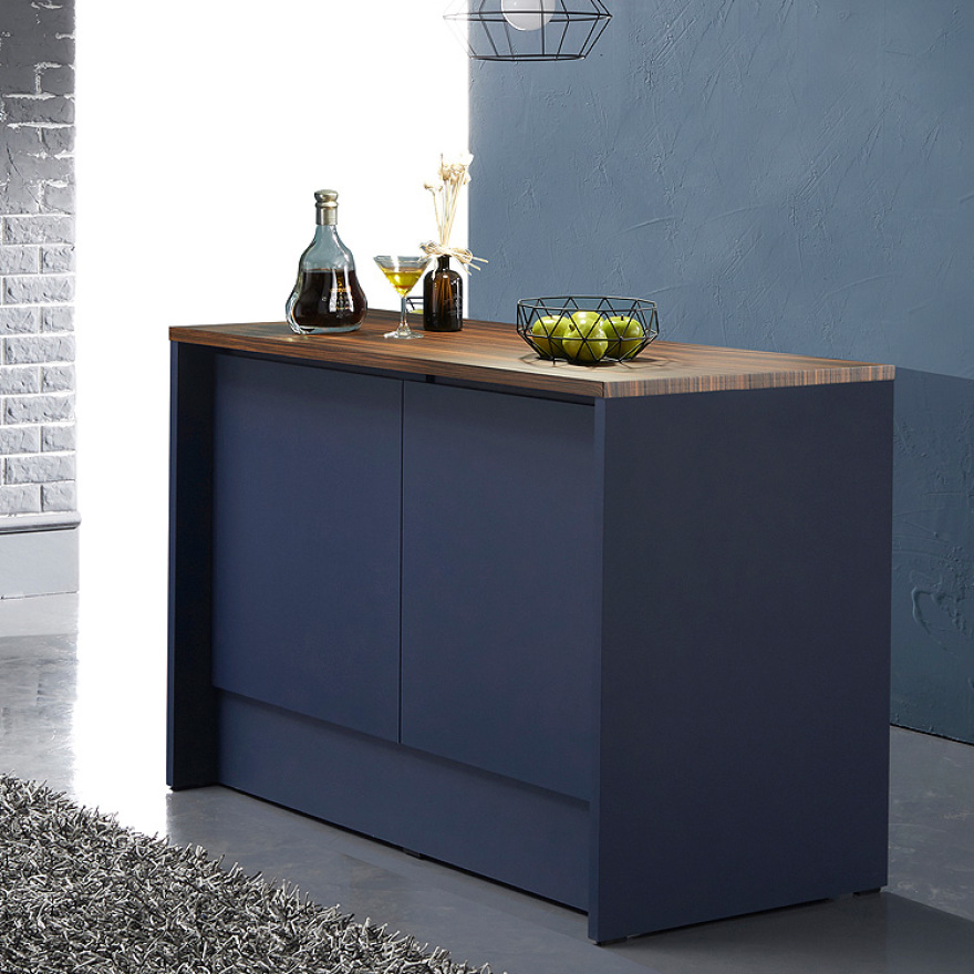 모던탑21 샤인 1200 홈바 형 아일랜드식탁 네이비