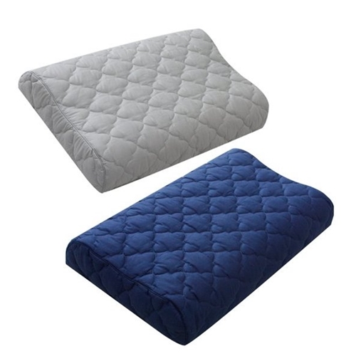 바숨 순면 누빔 라텍스 베개커버 굴곡형