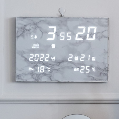 지성아이엔씨 루나리스 GPS수신 LED 벽시계 포세린