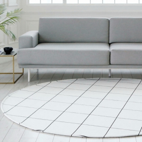 바이빔 카로 라인 면 러그 원형