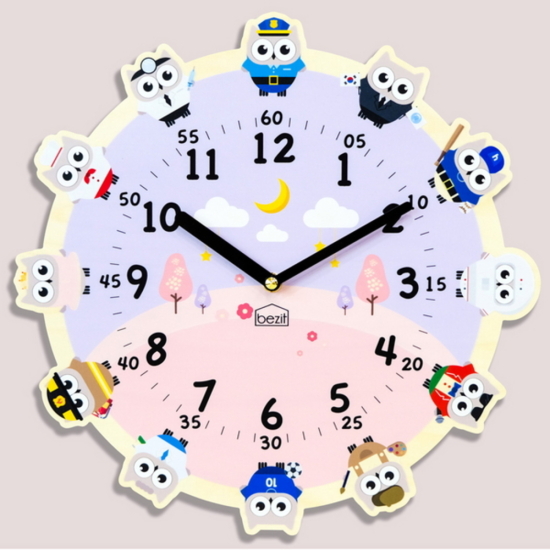 베짓  부자되는 부엉이의 꿈 무소음 벽시계