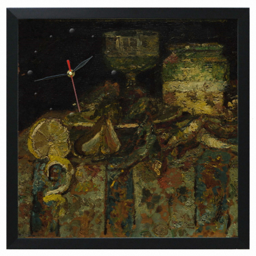 꾸밈  명화33 아돌프 몽티셀리 굴과 생선 액자벽시계 px007