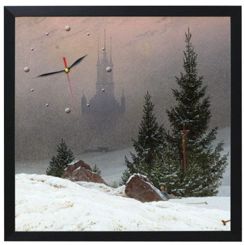꾸밈  명화82 카스파르 다비드 프리드리히 겨울풍경 액자벽시계 px056