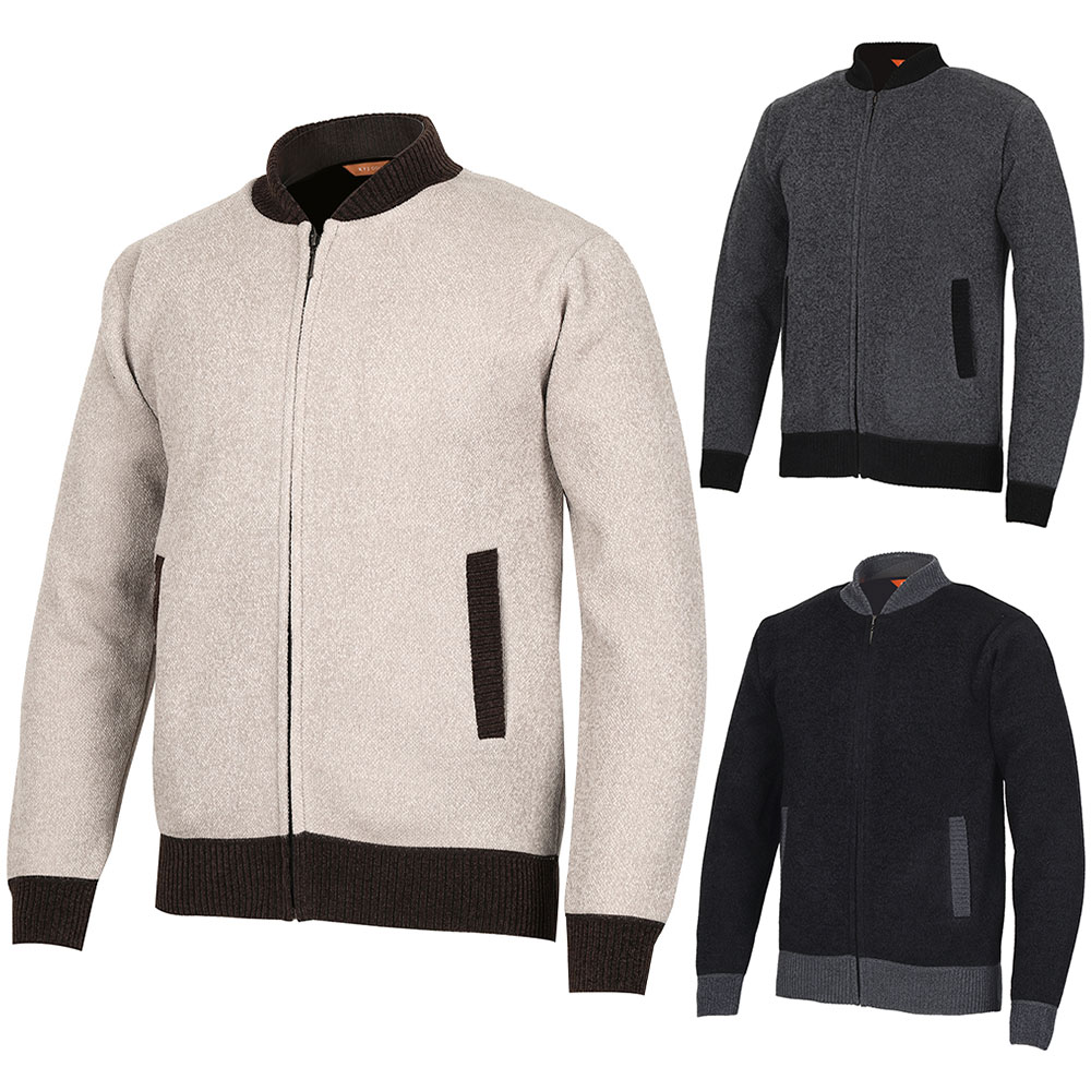 김영주골프  블루종 배색골드 집업 니트 점퍼 KNWMJP11