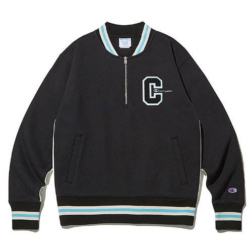 챔피온  12 oz 리버스 위브 하프집 트랙 자켓 CKJA2F008BK