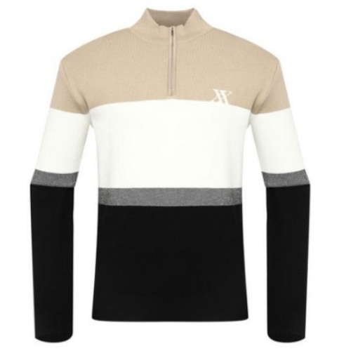 JDX골프 JDX 블록 배색 반집업 풀오버 X2SPU3344LI