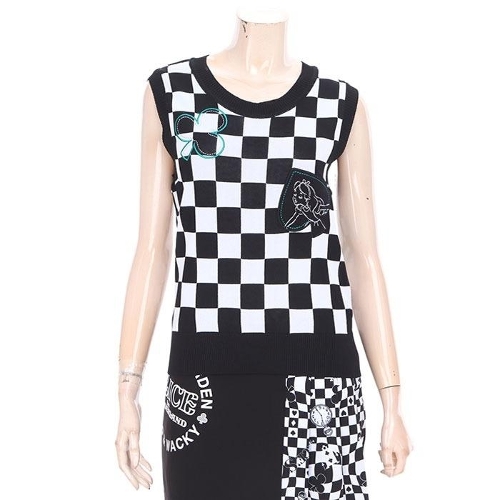 디즈니골프  체크라운드니트베스트 DN1LKV009