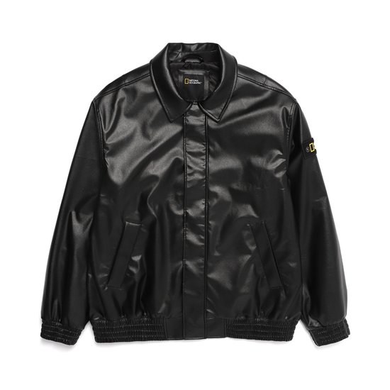 내셔널지오그래픽  블루종 비건 레더 자켓 N223MJP904