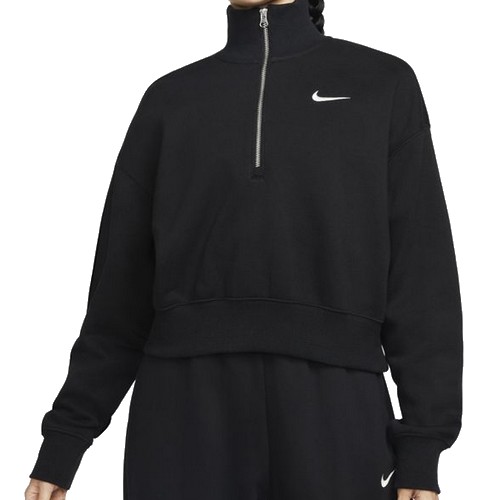 나이키 피닉스 플리스 오버사이즈 하프집 크롭 스웻셔츠 DQ5768-010