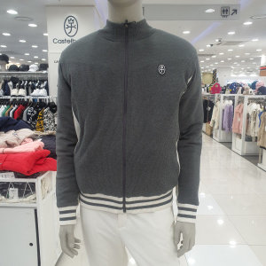 까스텔바작  컬러 블록 니트 풀집업 가디건 BGCWSJ201MY