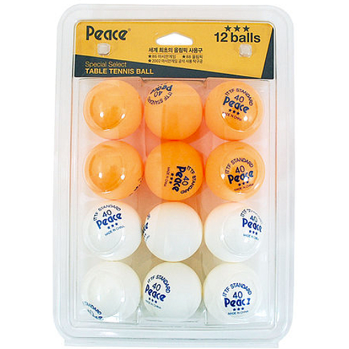 평화산업 피스 브리스타 3성 탁구공 혼합 12개